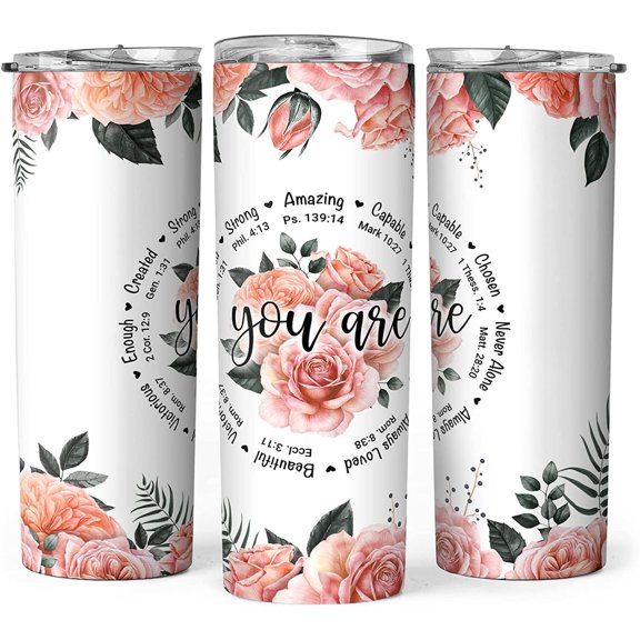Christian Gifts for Women Faith - Valentines Day Gifts for Women - Inspirational Gifts for Women, Spiritual Gifts for Women - Religious Gifts For Women, Catholic Gifts Women - 20 oz Skinny Tumbler