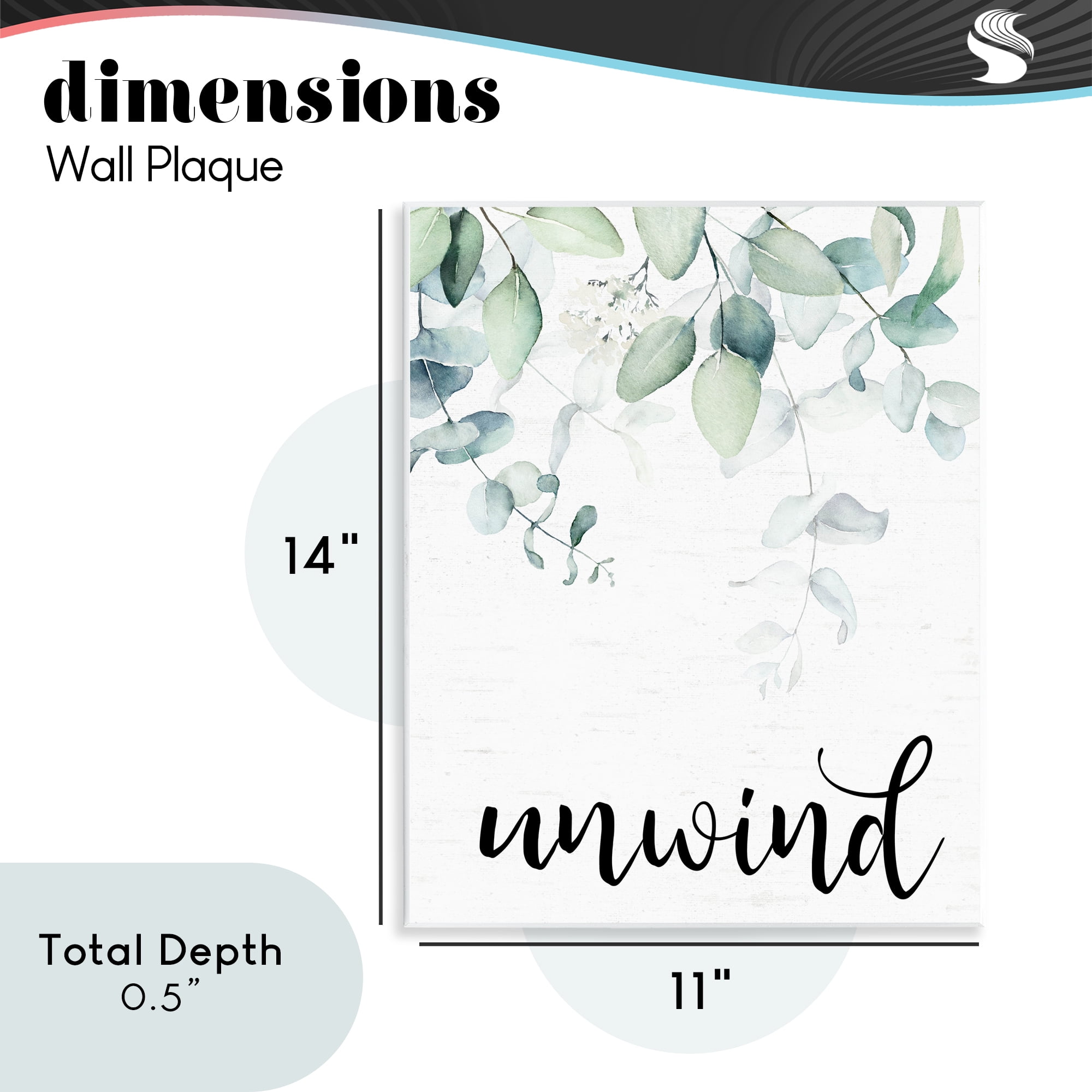 Unwind Leafy Herbs Wall Plaque Art, design by Lettered and Lined