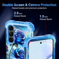 thumbnail image 4 of Casetego for Samsung Galaxy S24 Plus 5G Case,Glow in The Dark Three Layer Heavy Duty Shockproof Full Protection Hard Plastic Bumper+Soft Silicone Protective Case,Flower, 4 of 8