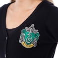 thumbnail image 3 of Harry Potter Womens' Slytherin House Crest Open Front Cardigan Juniors Knit Sweater, 3 of 8