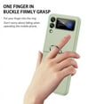 thumbnail image 5 of Compatible with Samsung Galaxy Z Flip 3 Case with Ring Holder, Hard PC Shookproof Folding Anti-Drop Wear-Resistant Protective Case for Galaxy Z Flip 3-Light Green, 5 of 6