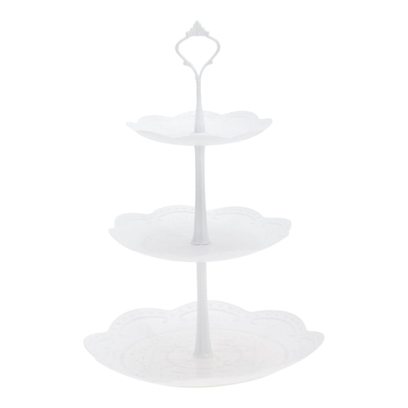 Unique Bargains 3 Tier Cupcake Stand Holder Round Tower With Tiered Serving Tray