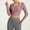 Purple, variant on SwiftWear Women's Two Piece Look Crop Workout Top Long Sleeve Halter Neck Athletic Yoga Shirt with Cut Out, Slim Fit White