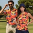 thumbnail image 2 of KUIFORTI Sunset Palm Tree Matching Couple Golf Shirts Racerback Design Golf Tennis Tank Top Soft and Comfortable Machine Washable for Golf,Tennis,Hiking,Running,Gym, 2 of 6