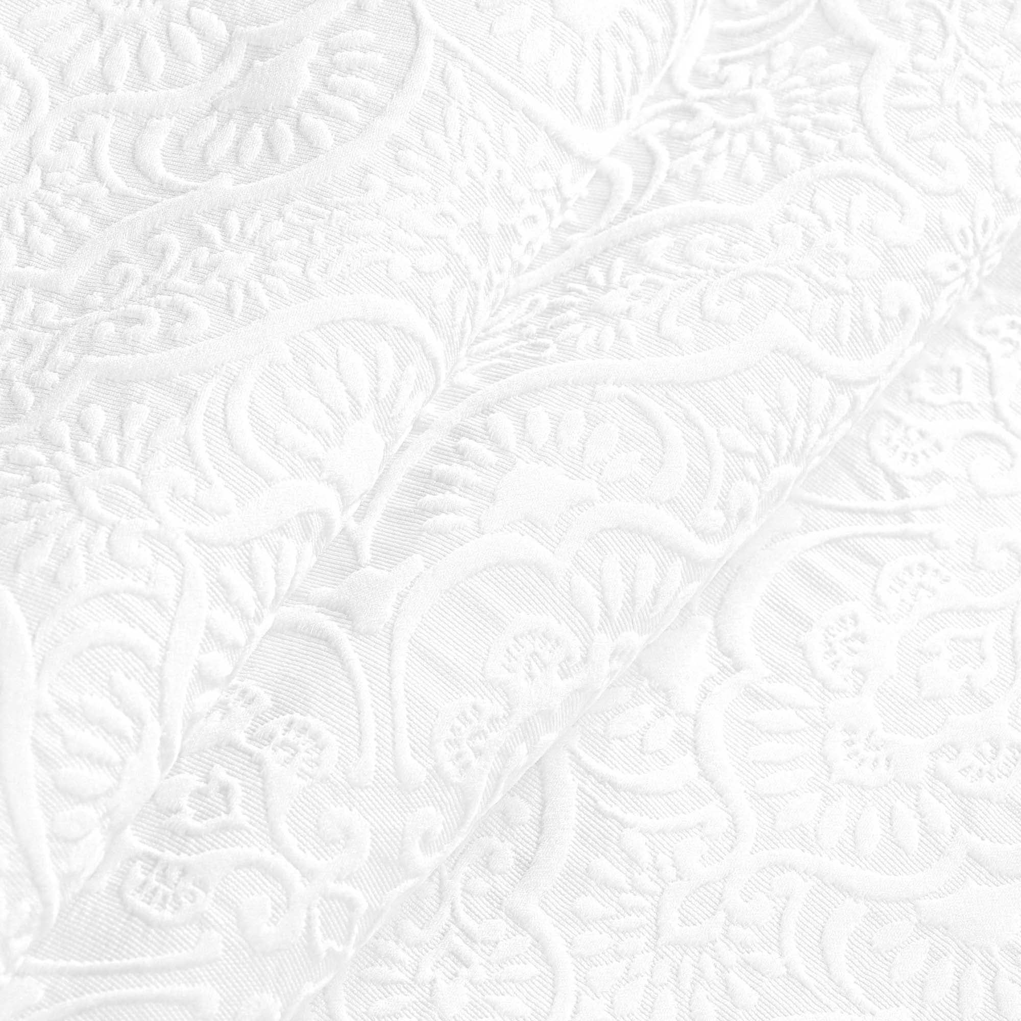 Superior Enzy Floral Matelasse Bedspread and Sham Set, 3-Piece Soft Textured Jacquard Bedspreads, Full, White