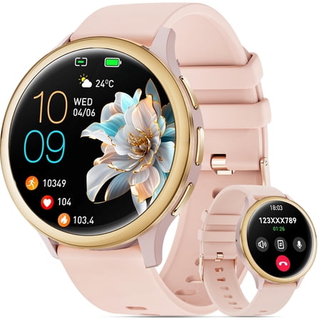 Unisex smart watch with 1.27" IPS screen. Supports calls, fitness tracking, sleep monitor, 110+ sport modes and IP68 waterproof.