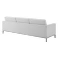 thumbnail image 4 of Tufted Armchair and Sofa Set, Faux Leather, Silver White, Modern Contemporary Urban Design, Living Lounge Room Hotel Lobby Hospitality, 4 of 6