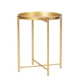 thumbnail image 3 of Adeco  Gold End Table Metal Waterproof Snack Beside Table Accent Coffee Table - 16.9""(D)x 16.9""(W)x 20.5""(H) Gold, 3 of 5