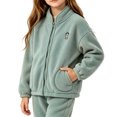 thumbnail image 6 of YUANxueke Casual Athletic Fleece Jacket for Kids, Full Zip Long Sleeve Warm Coat, Fashion Sports Outwear with Patchwork Pockets, 6 of 7