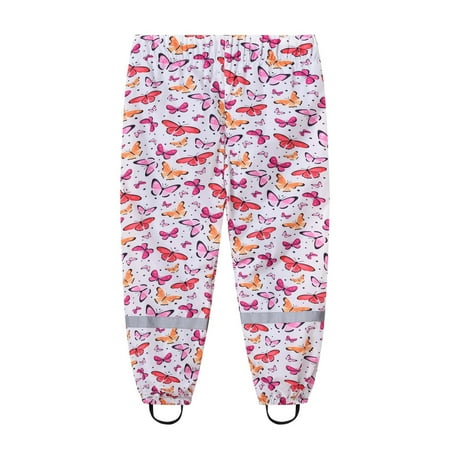 

Clearance! Daylightpeach Children s Rain Pants Cartoon Print Waterproof and Windproof rain Trousers Over Pants for Girls Boys
