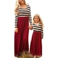 thumbnail image 3 of WIWIQS Verano Lindo Mamá y Yo Boho Rayas Chevron Maxi Vestidos, 3 of 5
