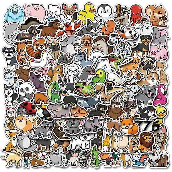100 Pcs Cute Animal Stickers, Vinyl Waterproof Stickers for Laptop, Bumper, Skateboard, Water Bottles, Computer, Phone