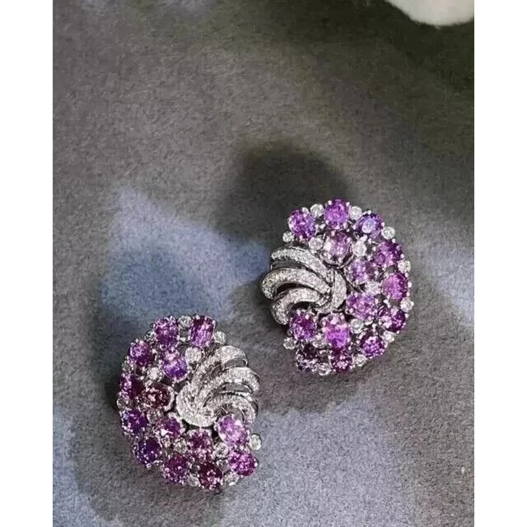 2.50 Ct Round Cut Simulated Pink Sapphire Stud Earrings 14K White Gold Plated Classic Jewelry