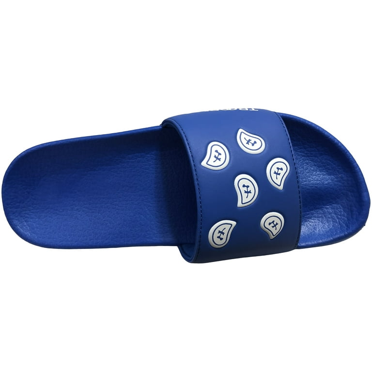 Durable Comfort Trooper America Men s Bandana Paisley Slippers Sliders Graphic Print Royal Blue White Size 9 US Walmart
