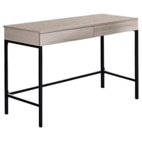 Bowery Hill Wood Top Writing Desk with 2 Drawers in Natural and Black