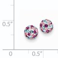 thumbnail image 2 of Boucles d'Oreilles en Or Jaune 14K Cristaux Multicolores 6mm, 2 of 2