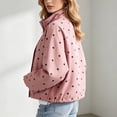 thumbnail image 5 of Aloohaidyvio Women's Polka Dot Jackets Fall Trendy Lightweight Stand Collar Coat Zip Up Outerwear with Pockets, 5 of 7