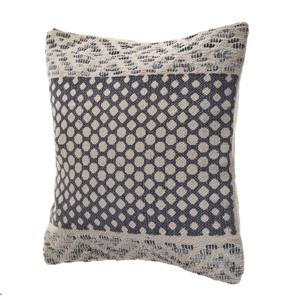 LR Home PILLO07433DEBFFPL Detailed Denim Blue Square Throw Pillow - 20 x 20 in.