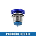 thumbnail image 7 of Unique Bargains Waterproof IP65 Momentary Push Button Switch for Car 19mm 3A 250V Push Button Switch Blue (Set of 2), 7 of 7