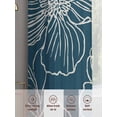 thumbnail image 6 of Teal Flowers Sheer Curtains 72 Inch Length 2 Panels Set Window Treatments, Spring Floral Botanical Modern Art Rod Pocket Semi Curtains for Living Room/Bedroom/Kitchen Décor, 104"W x 72"L, 6 of 7
