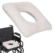 Large Donut Cushion for Bed Sores, Wheelchair Seat Pad, Pressure Relief Cushion with Hole for Elderly Disabled Paralyzed, Stretch Cotton, Breathable Ice Silk Fabric, Removable Zipper Cover