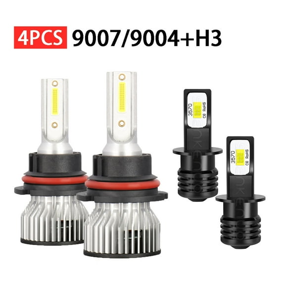 For Ford F250 1994-1996 Combo LED Headlights High/Low Fog Lights Bulbs 6000K 4PCS