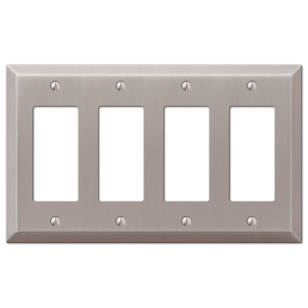 Satin Nickel Traditional Design Wall Switch Plates And Cover 4 Gfci Decora Rocker