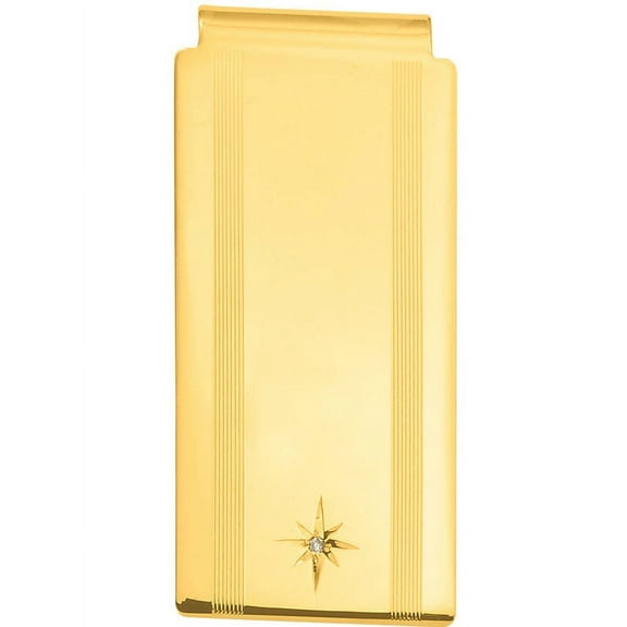 Primal Gold-plated Kelly Waters Star Cut .001ct Diamond Hinged Money Clip
