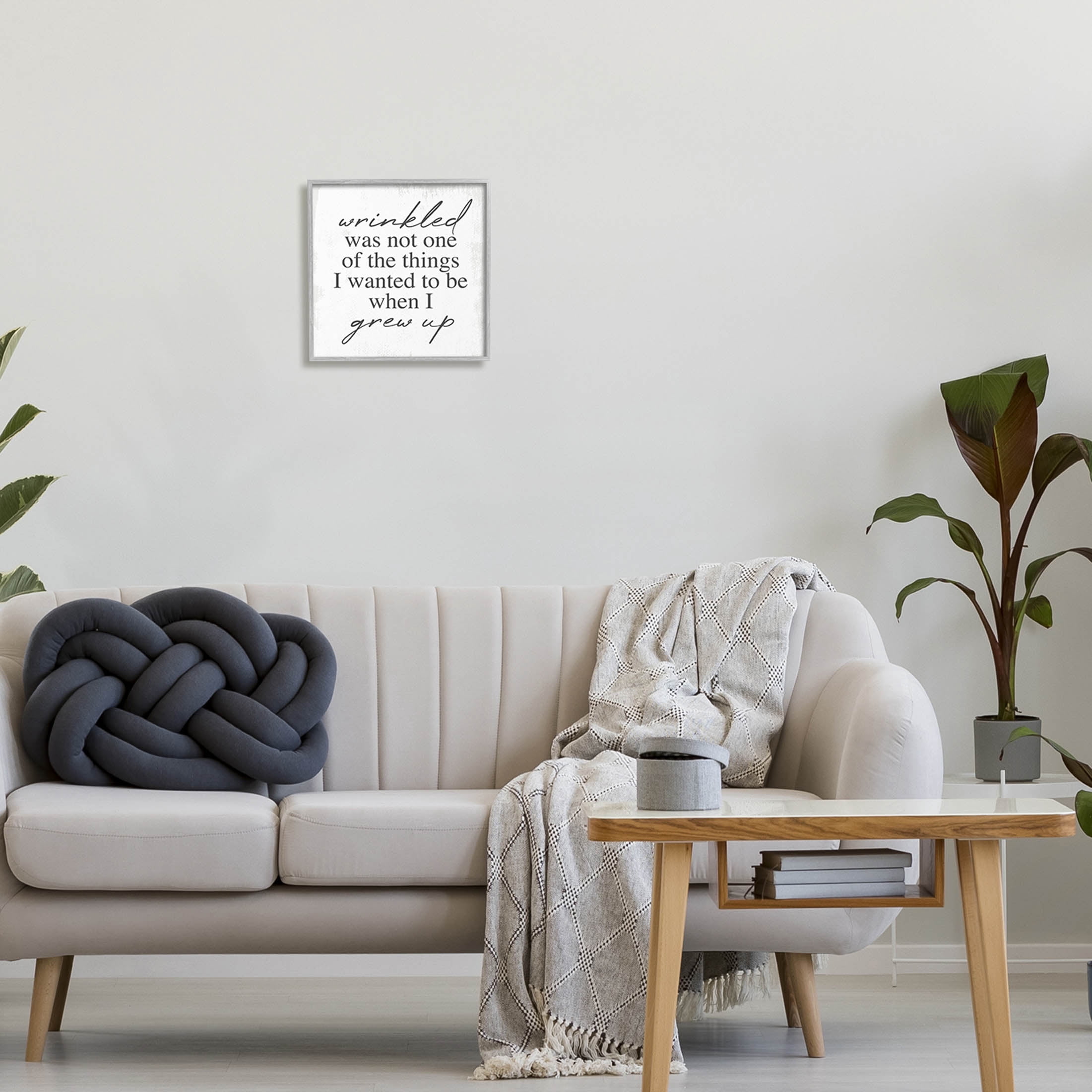Stupell Industries Wrinkled Was Not One of the Things Phrase Graphic Art Gray Framed Art Print Wall Art, Design by Lil' Rue