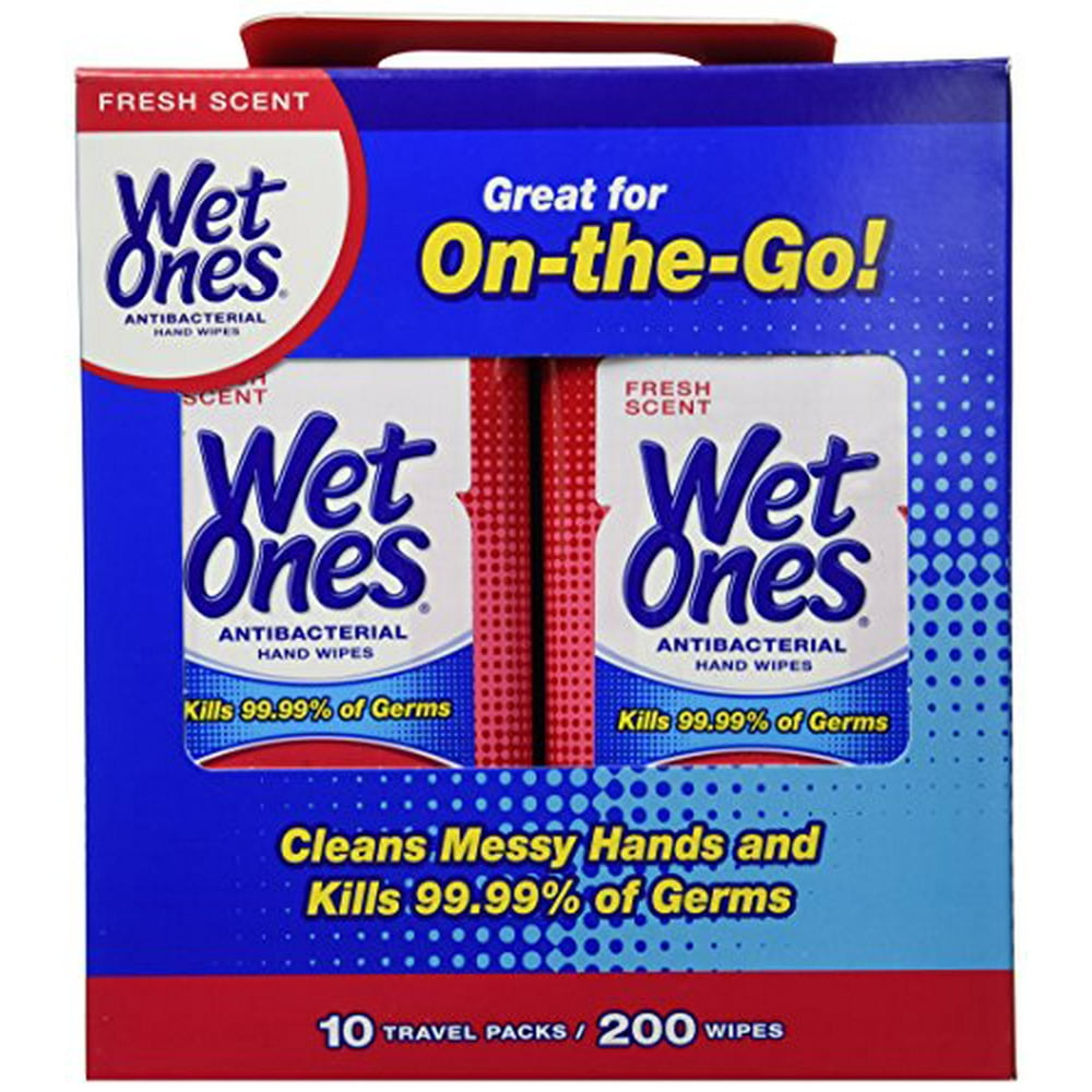 Wet Ones Travel Packs Fresh Scent 10 Packs, 200 Wipes