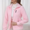 thumbnail image 6 of Women's Polar Fleece Jacket Full Zip Stand Collar Long Sleeve Coat with Pockets Lightweight Warm Winter Outerwear High Neck Casual Jacket, 6 of 7