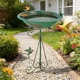 thumbnail image 6 of NWOKYZGH Vintage Metal Bird Bath, Birdbaths with Cast Iron Pedestal, Large Antique Bird Feeder for Outdoors Garden Patio Decor, 6 of 6