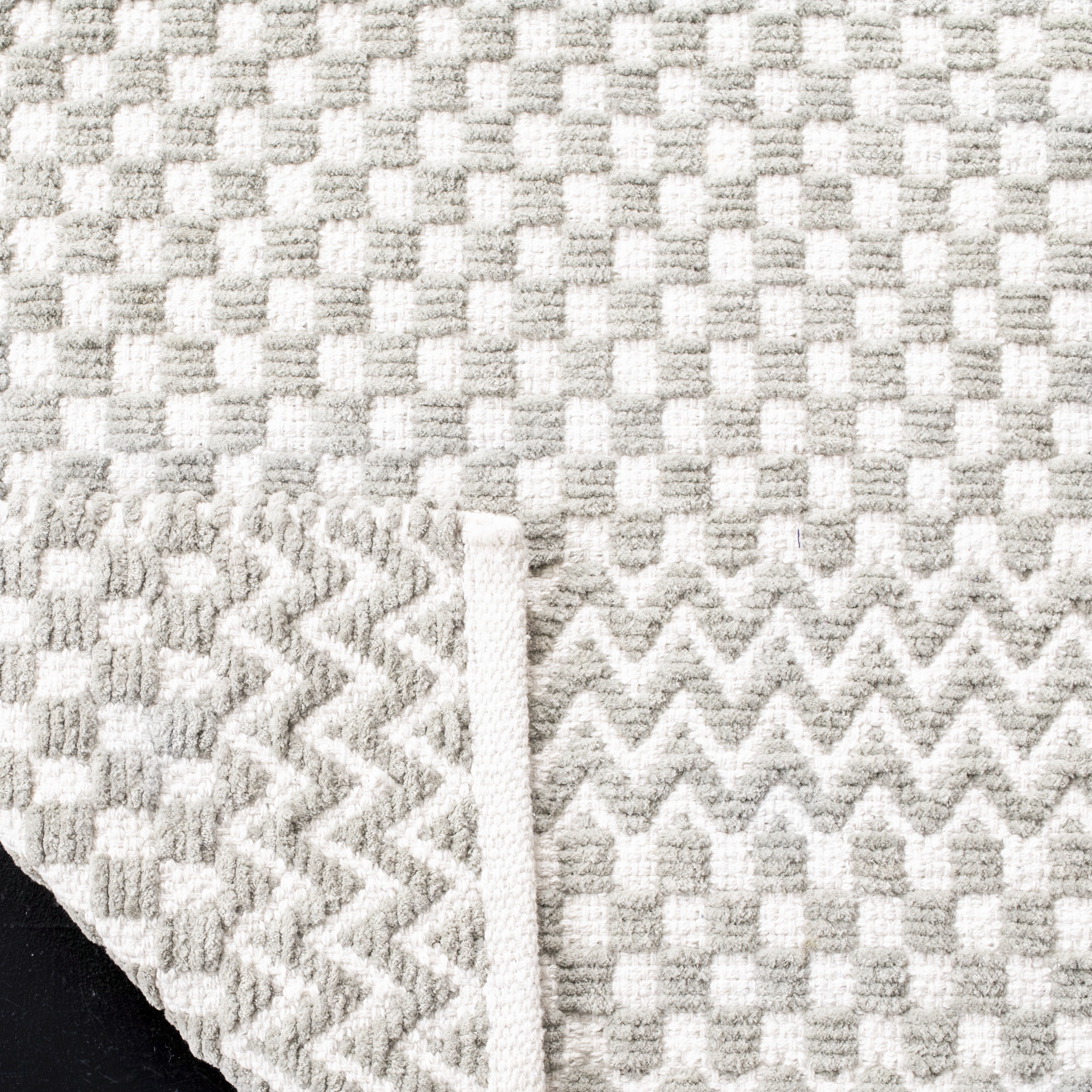 SAFAVIEH Boston Peter Geometric Cotton Area Rug, Grey, 5' x 8'