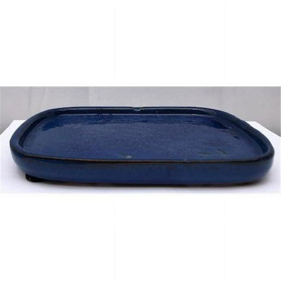 Bonsai Boy T1007 Ceramic Humidity & Drip Tray, Blue - Rectangle