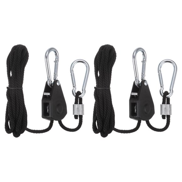 Unique Bargains 2 pieces 1/8' (4mm) Tie Down Ratchet Rope Hanger Metal Gear 6.6ft (2meter) Strap