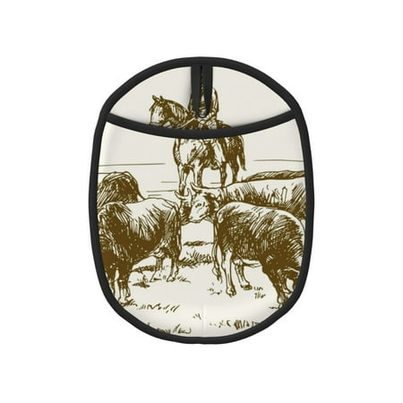 

Tebeau Cattle Drive By Two Cowboys Print Silicone Pot Holders Multi-Purpose Hot Pads for Kitchen Trivets Potholders Oven Mitts for Baking Cooking Hot Dishes Pans Heat Resistant