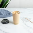 thumbnail image 4 of Sustain 16 oz Kraft Paper Coffee Cup - PLA Lining, Compostable, Ripple Wall - 3 1/2" x 3 1/2" x 5 1/2" - 500 count box, 4 of 10