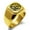 Gold, variant on Stainless Steel Koi Fish Yin Yang Engraved Square Flat Top Biker Style Polished Signet Ring