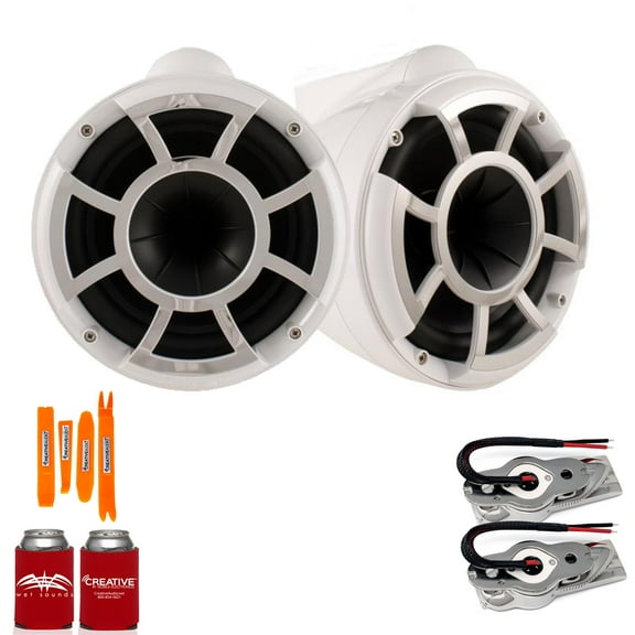 Wet Sounds REV8W-SXM 8" Tower Speakers w/ Stainless Swivel Base Mount (NO CLAMP)