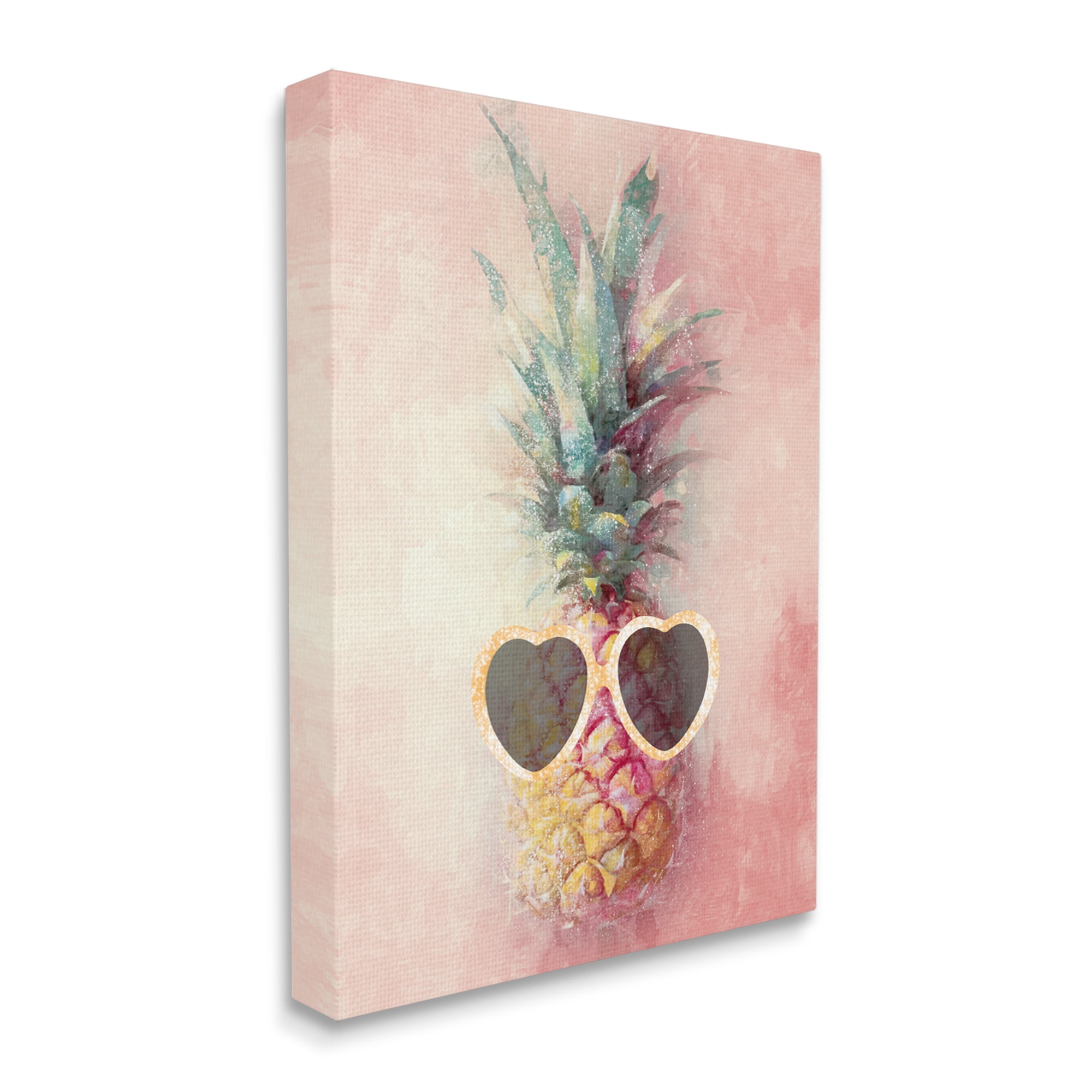 Stupell Industries Glam Pineapple & Sunglasses Food & Beverage Painting Gallery Wrapped Canvas Art Print Wall Art, 30 x 40