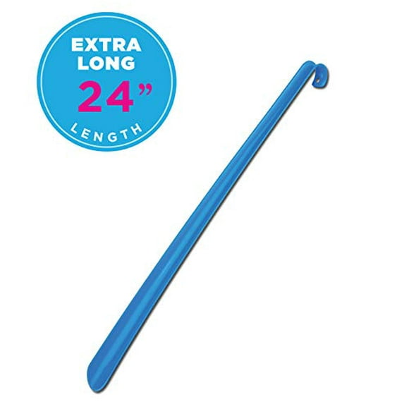 NOVA Extra Long 24” Shoe Horn, Flexible Plastic, Blue Color
