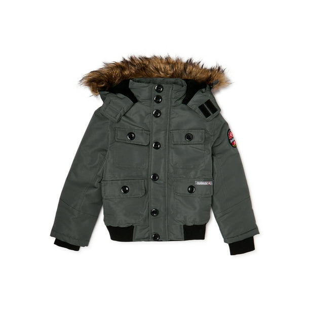 Avalanche Avalanche Boys Water Resistant Coated Coat with Faux Fur