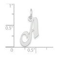 thumbnail image 2 of 17mm 10k White Gold Small Fancy Script Letter Name Personalized Monogram Initial A Charm Pendant Necklace for Women, 2 of 2