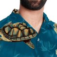 thumbnail image 5 of Turtle Seamless Men's Short Sleeve Beach Shirts, Casual Button Down Poplin Printed Summer Tops - Unisex, 5 of 6