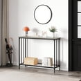 thumbnail image 4 of Accreate Narrow Console Table with Glass Shelf – 31.4" Industrial Sofa Table for Entryway and Living Room, 4 of 11