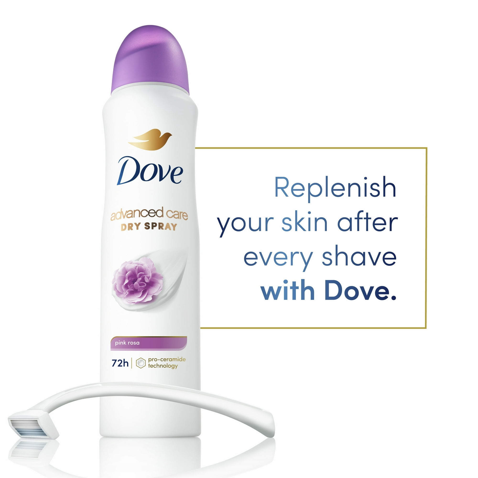 Dove Antiperspirant Deodorant Pink Rosa Clear Tone Dry Spray 3.8 oz - 2 Pack
