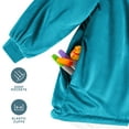 thumbnail image 4 of Bare Home Plush Sherpa Wearable Blanket - Fluffy & Soft - Lightweight - Youth, Caribbean Sea, 4 of 7