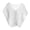 White, variant on Women's Korean Style Retro Hollow Out Knitted Sweater, Loose Fit Thin Summer Cover Up Pullover with Puff Sleeves and Tie Front, Short Casual Top for Daily Wear White One Size
