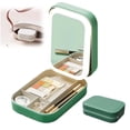thumbnail image 2 of SkyAuks Makeup Organizer, Travel Portable Makeup Mirror with 3-Color Light, Green, 2 of 7