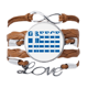 thumbnail image 1 of Nombre del Estado del pabellón Pulsera de cuero Negro trenzado pulsera de cuerda de amor Unbranded  M, 1 of 3